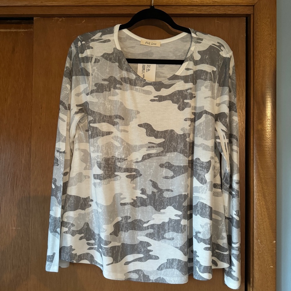 Phil Love Long Sleeve Camo Top
